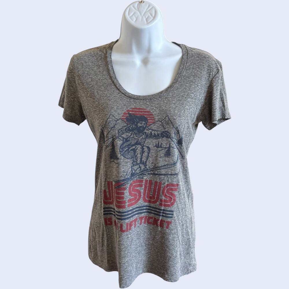 Unbranded XS Soft Graphic Tee Heather Gray Regular